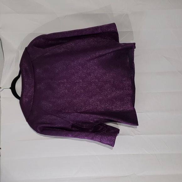 2 piece suit purple metallic blazer&skirt set size 22W. - Picture 3 of 13